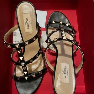 Valentino Black Slides